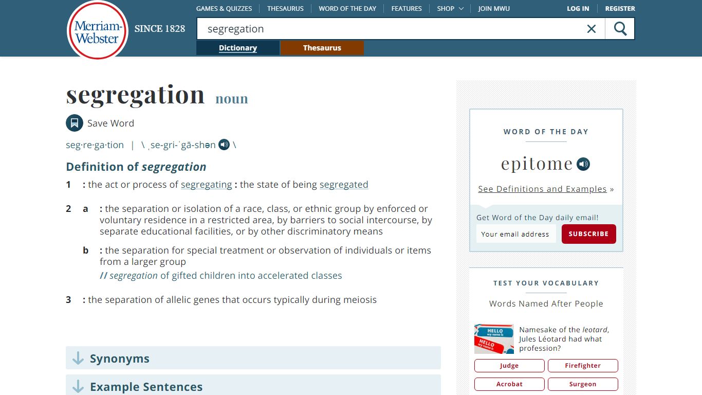 Segregation Definition & Meaning - Merriam-Webster